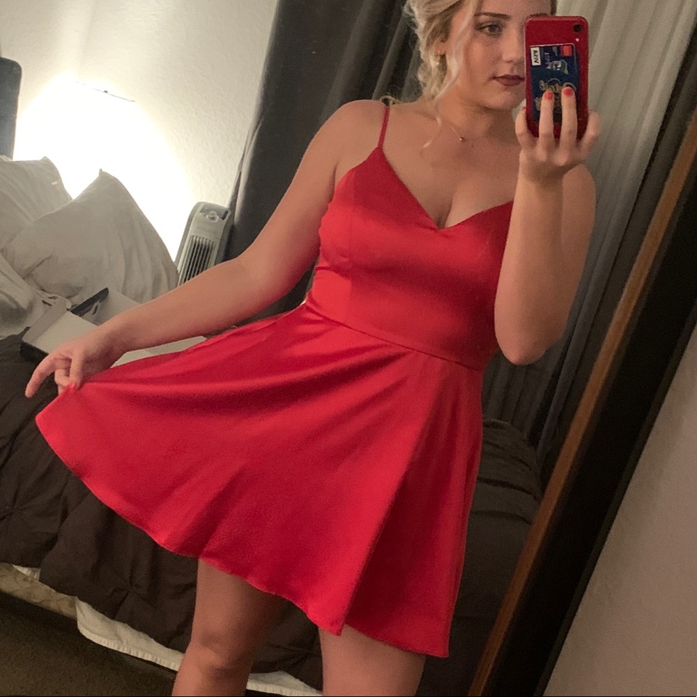 Satin Red Party Dress